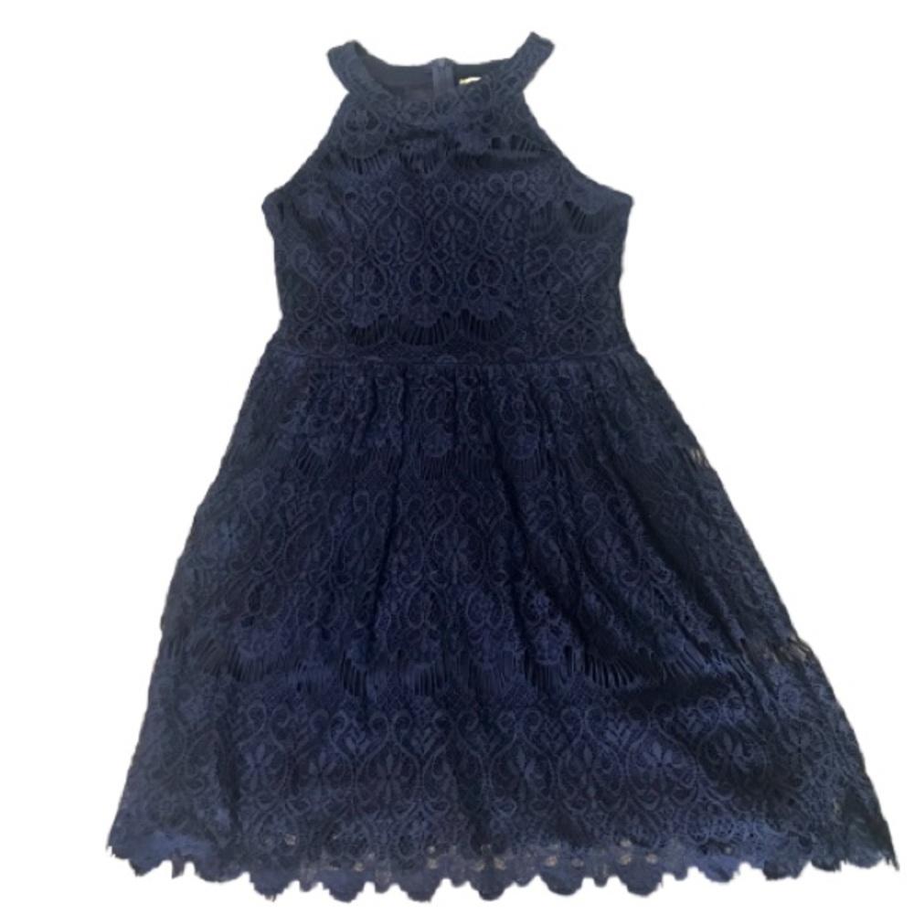 Altar’d State Women’s M Navy Blue Lace Dress